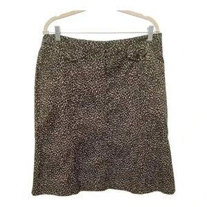 Talbots Brushed Corduroy Skirt Womens Size 16 Stretch Animal Print Vintage
